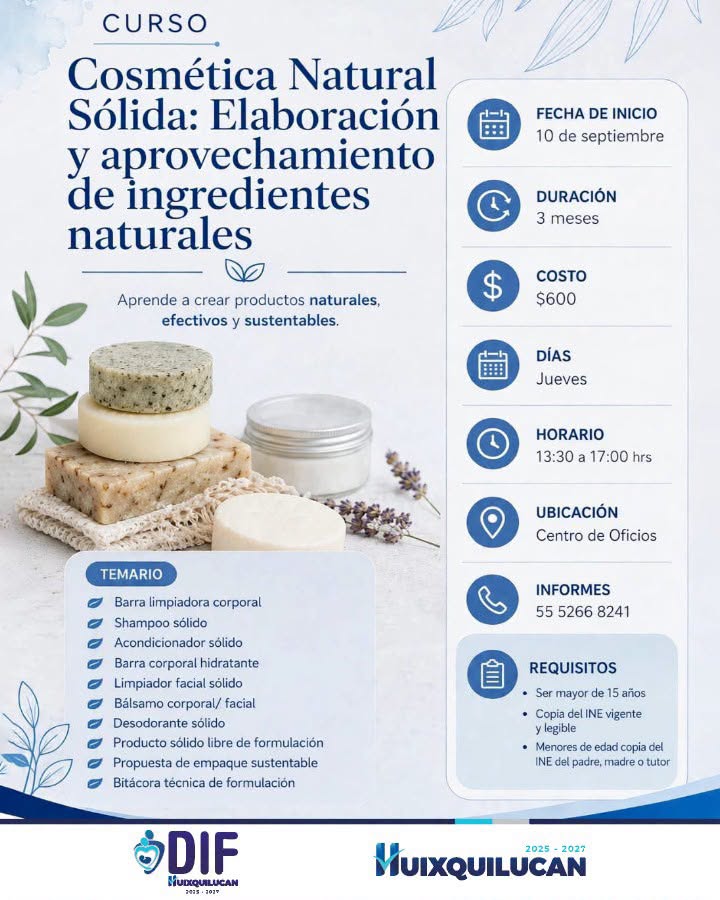Curso Cosmética Natural Sólida: Elaboración y aprovechamiento de ingredientes naturales