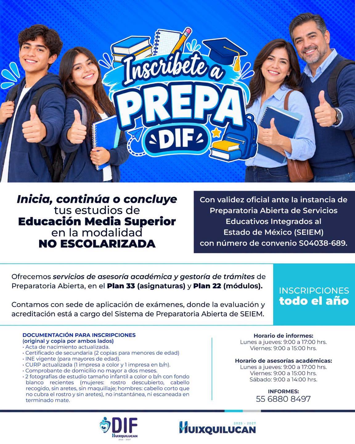 Inscripciones a Prepa DIF Educación Media Superior No Escolarizada