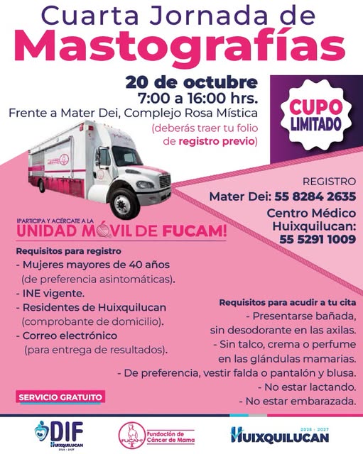 Cuarta Jornada de Mastografías del DIF Huixquilucan