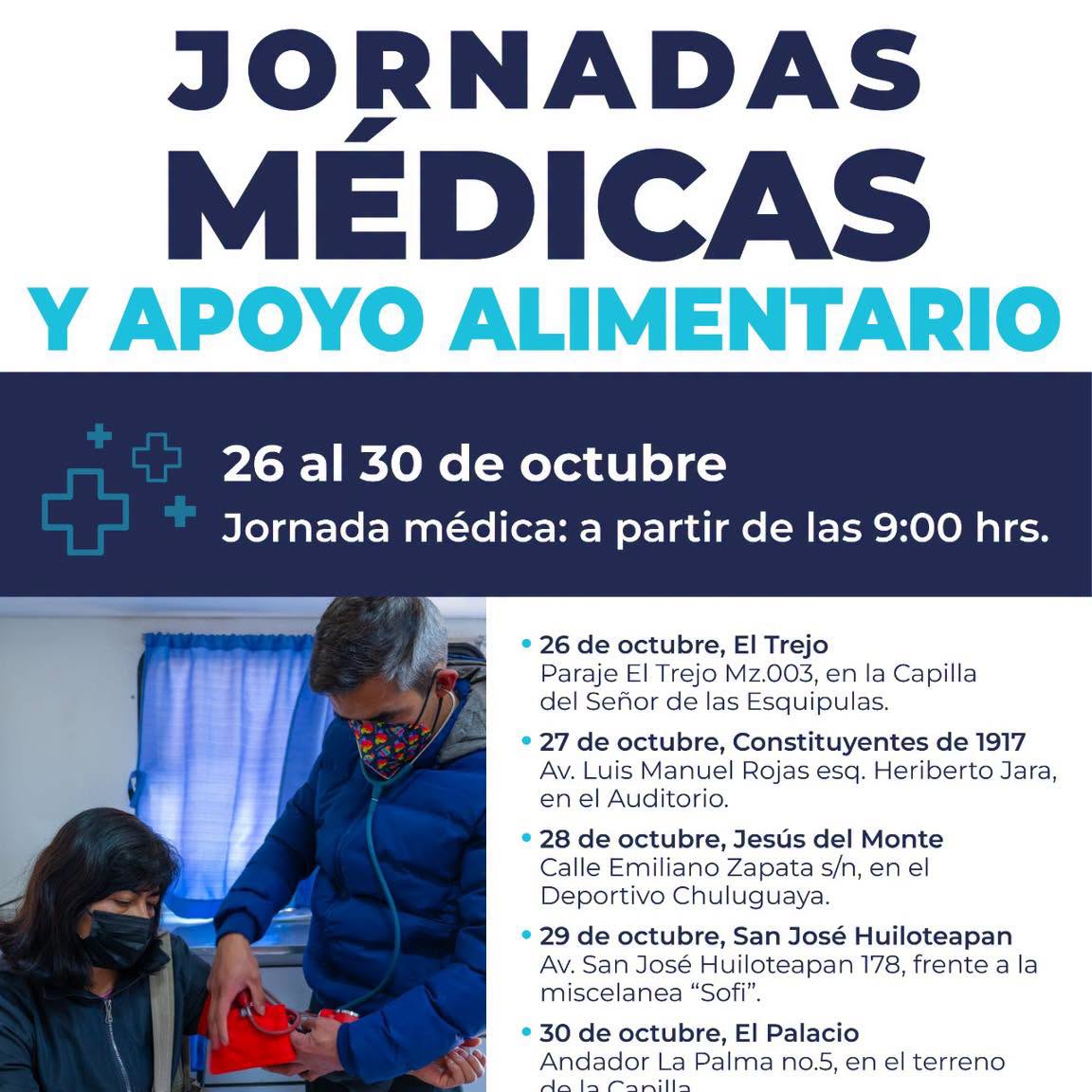 Calendario de Jornadas Médicas y de Apoyo Alimentario