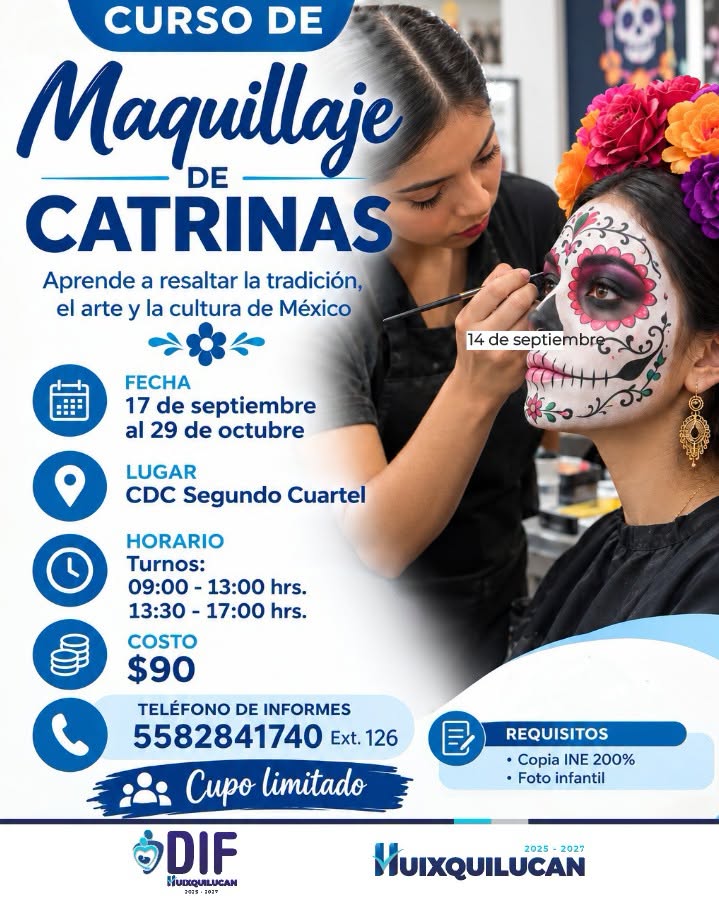 Curso de Maquillaje de Catrinas en CDC Segundo Cuartel