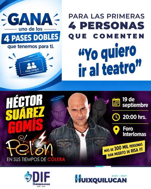 Función de Héctor Suárez Gomís: El Pelón en sus tiempos de cólera