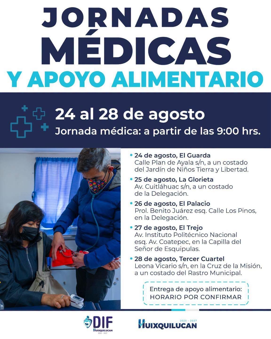 Calendario de Jornadas Médicas y de Apoyo Alimentario