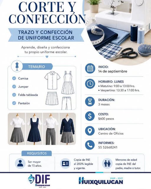 Curso de Corte y Confección: Trazo y Confección de Uniforme Escolar