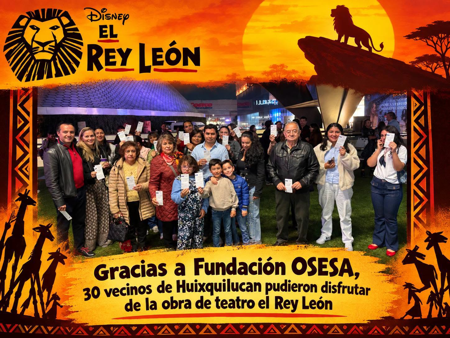 Vecinos de Huixquilucan disfrutaron de la obra El Rey León con apoyo de Fundación OCESA