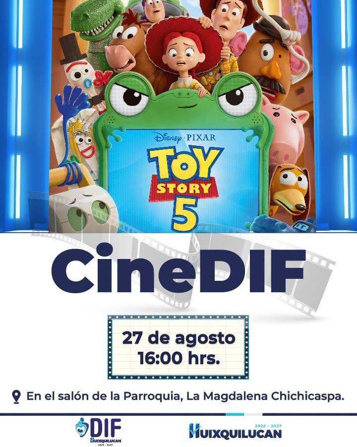 Proyección de Toy Story 5 con Cine DIF en Magdalena Chichicaspa