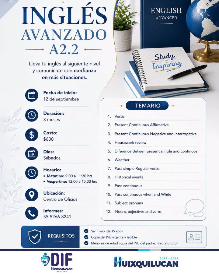 Curso de Inglés Avanzado A2.2 en Centro de Oficios